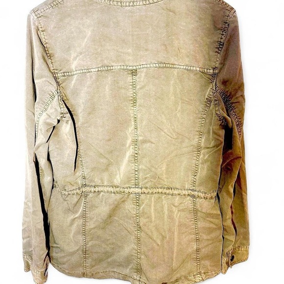 Hinge Olive Green Utility Jacket Womens Size L Drawstring Waist Military Field - Picture 4 of 6